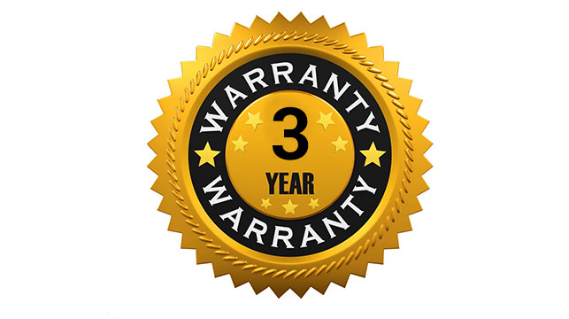 3-year warranty on all products